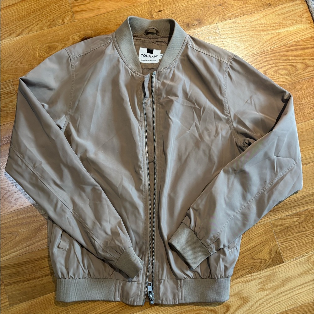 Topman Light Brown Bomber Jacket for Men